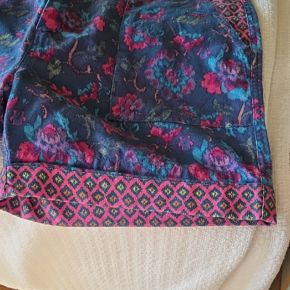 Sundance Women's Floral Cargo Shorts - Blue and Pink - Picture 5 of 5